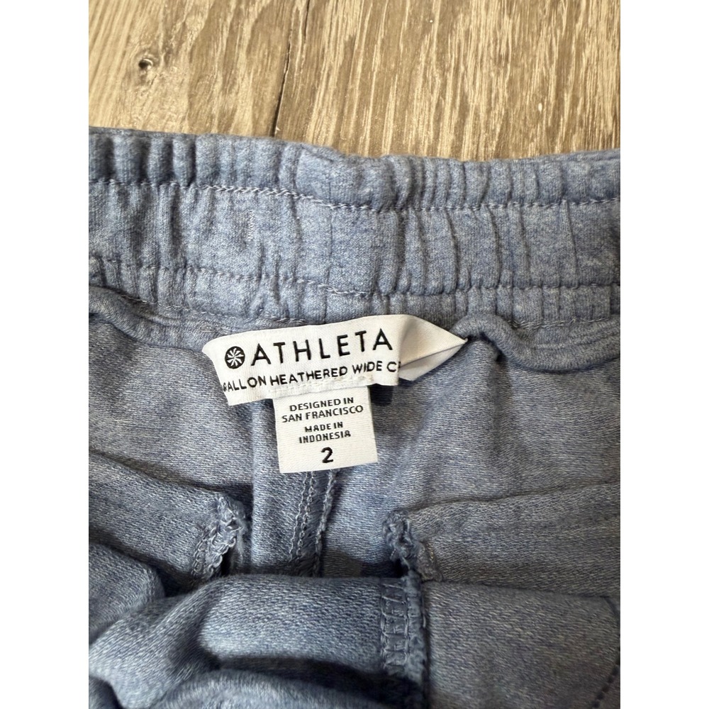 Athleta Farallon Heathered Wide Crop Pants Blue Size 2 NWT Athleisure Travel - Picture 6 of 10